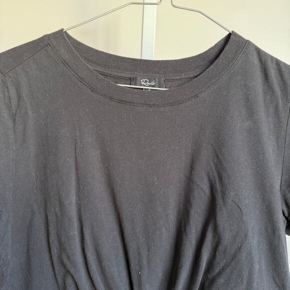 Rails sz S‎ Black Cotton Adjustable Ruched Crop Tee - Picture 2 of 7
